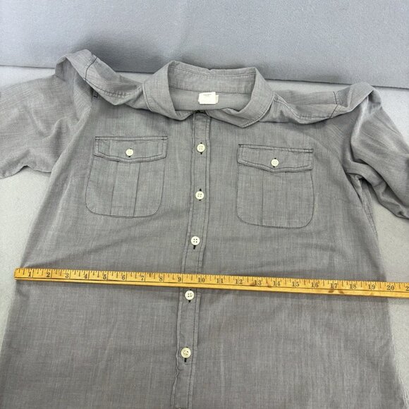 J. CREW The Perfect Shirt Button Down Gray Roll-Tab‎ Long Sleeve Shirt SZ Large - Picture 10 of 11